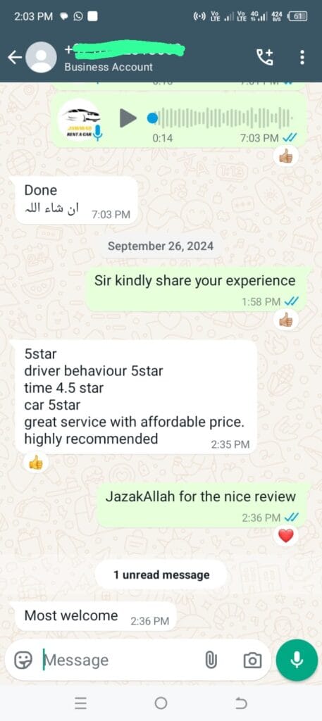 rent a car service karachi